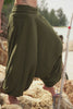 plain green harem pants with fleece lining