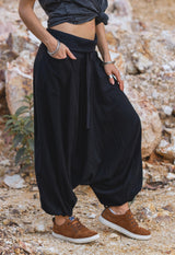 Plain Soft Cotton Harem Pants – Boho Yoga Trousers | Various Colours
