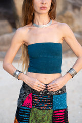 Crinkle Cotton Stretchy Tube Top - Various Colours