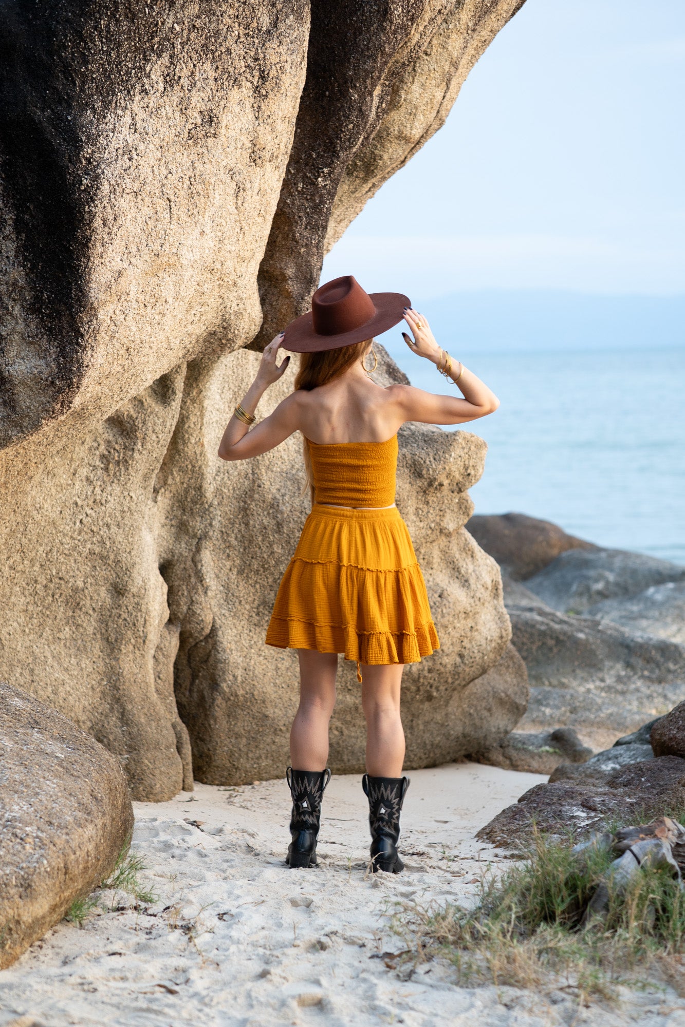 Boho Tiered Cotton Skirt – | Elasticated Waist | Various Colours