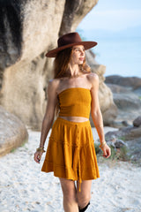 Boho Tiered Cotton Skirt – | Elasticated Waist | Various Colours