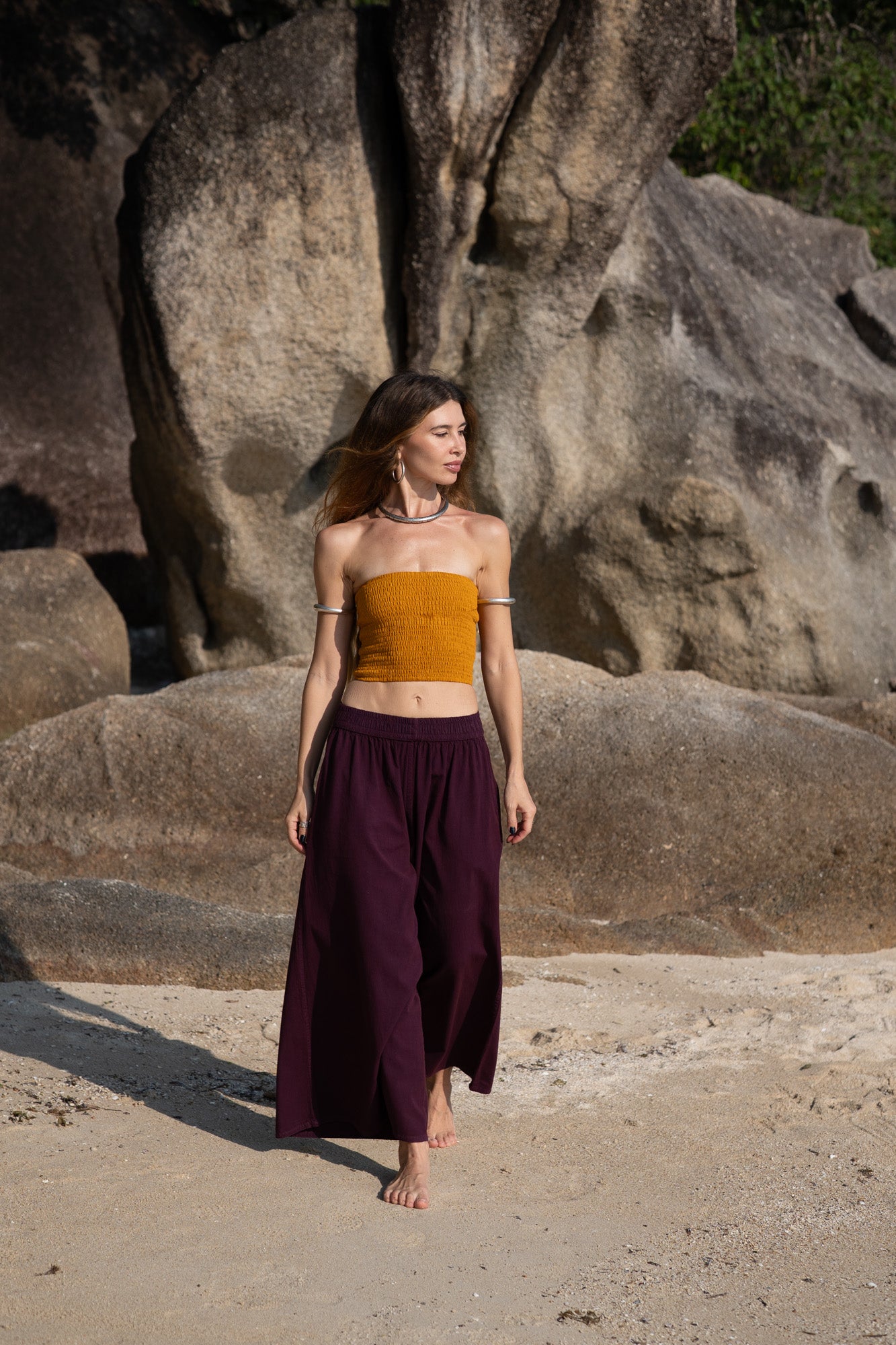 Wide Leg Palazzo Trousers | Plain Boho Festival Trousers | Various Colours