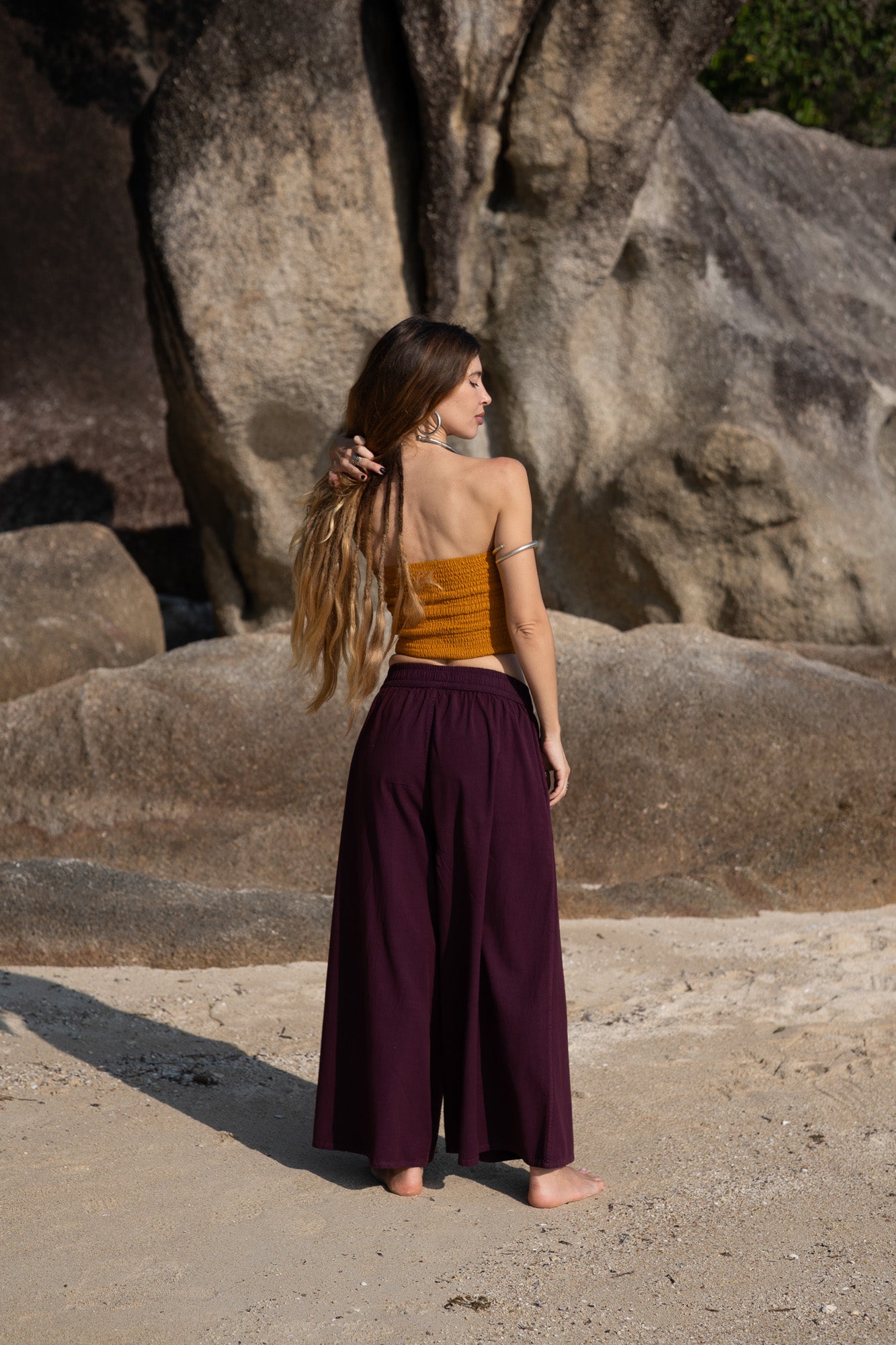 Wide Leg Palazzo Trousers | Plain Boho Festival Trousers | Various Colours