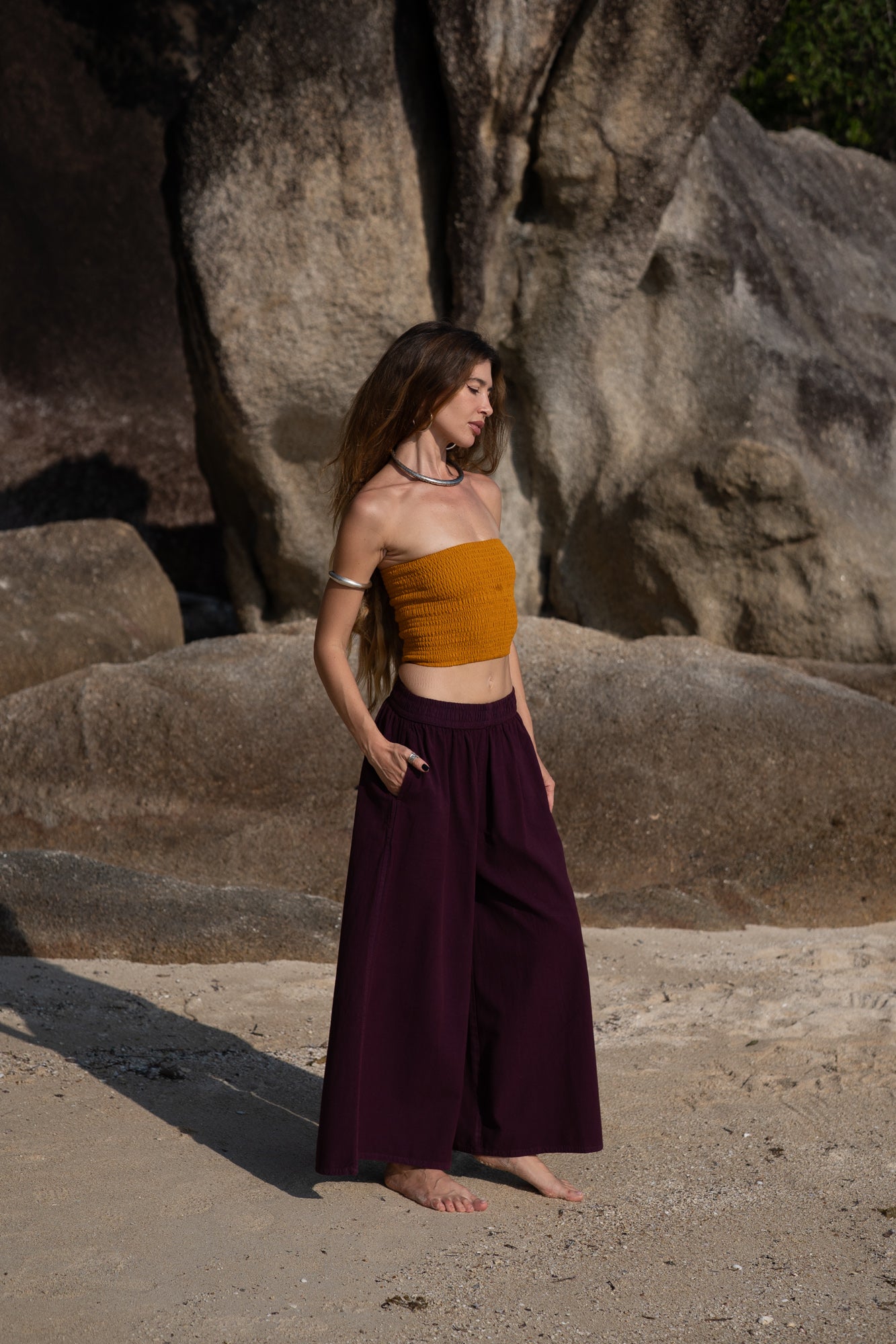 Wide Leg Palazzo Trousers | Plain Boho Festival Trousers | Various Colours