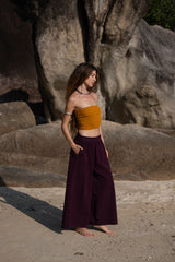 Wide Leg Palazzo Trousers | Plain Boho Festival Trousers | Various Colours