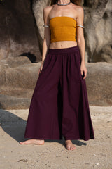 Wide Leg Palazzo Trousers | Plain Boho Festival Trousers | Women's Hippie Pants