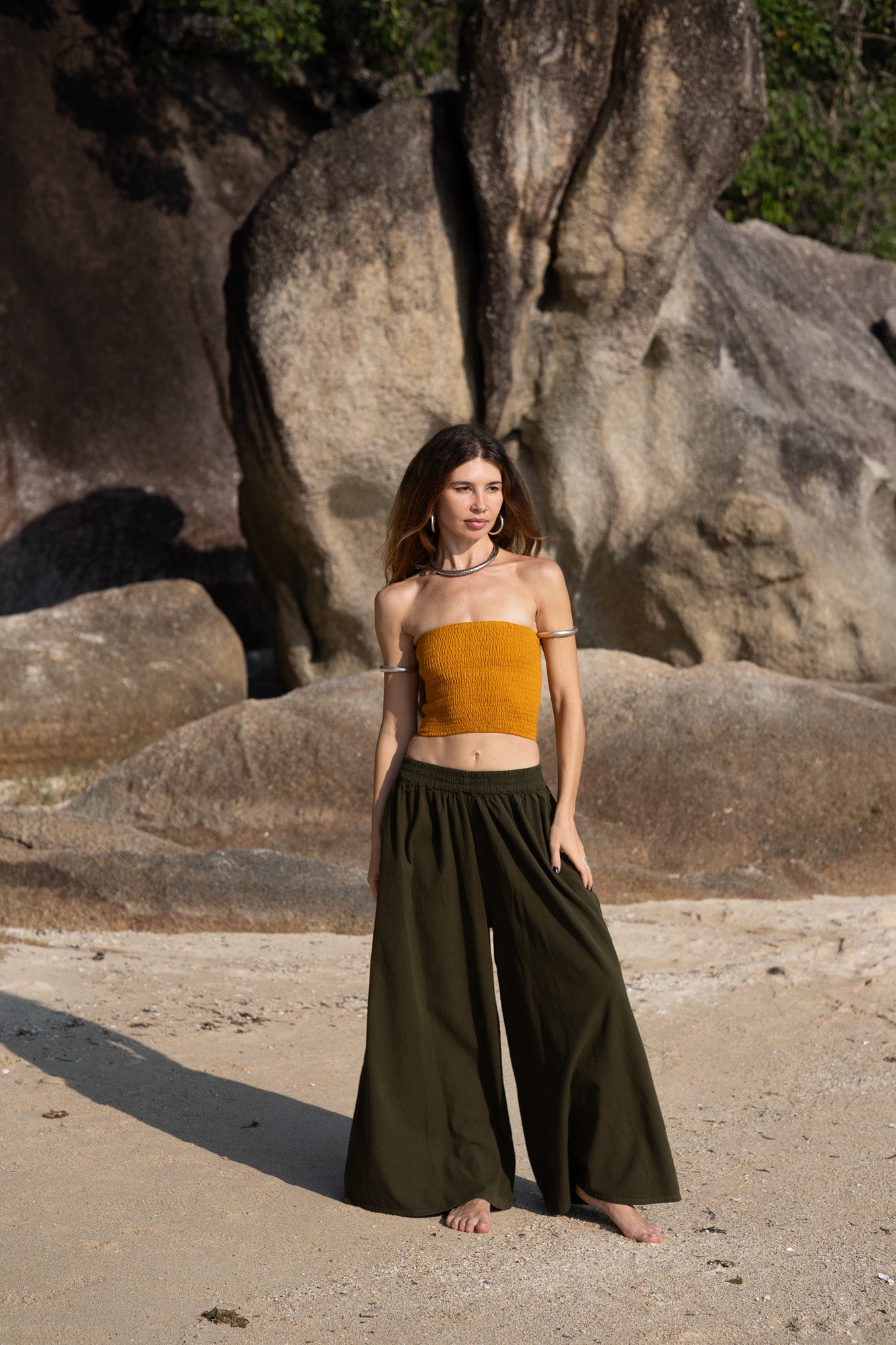 Wide Leg Palazzo Trousers | Plain Boho Festival Trousers | Various Colours