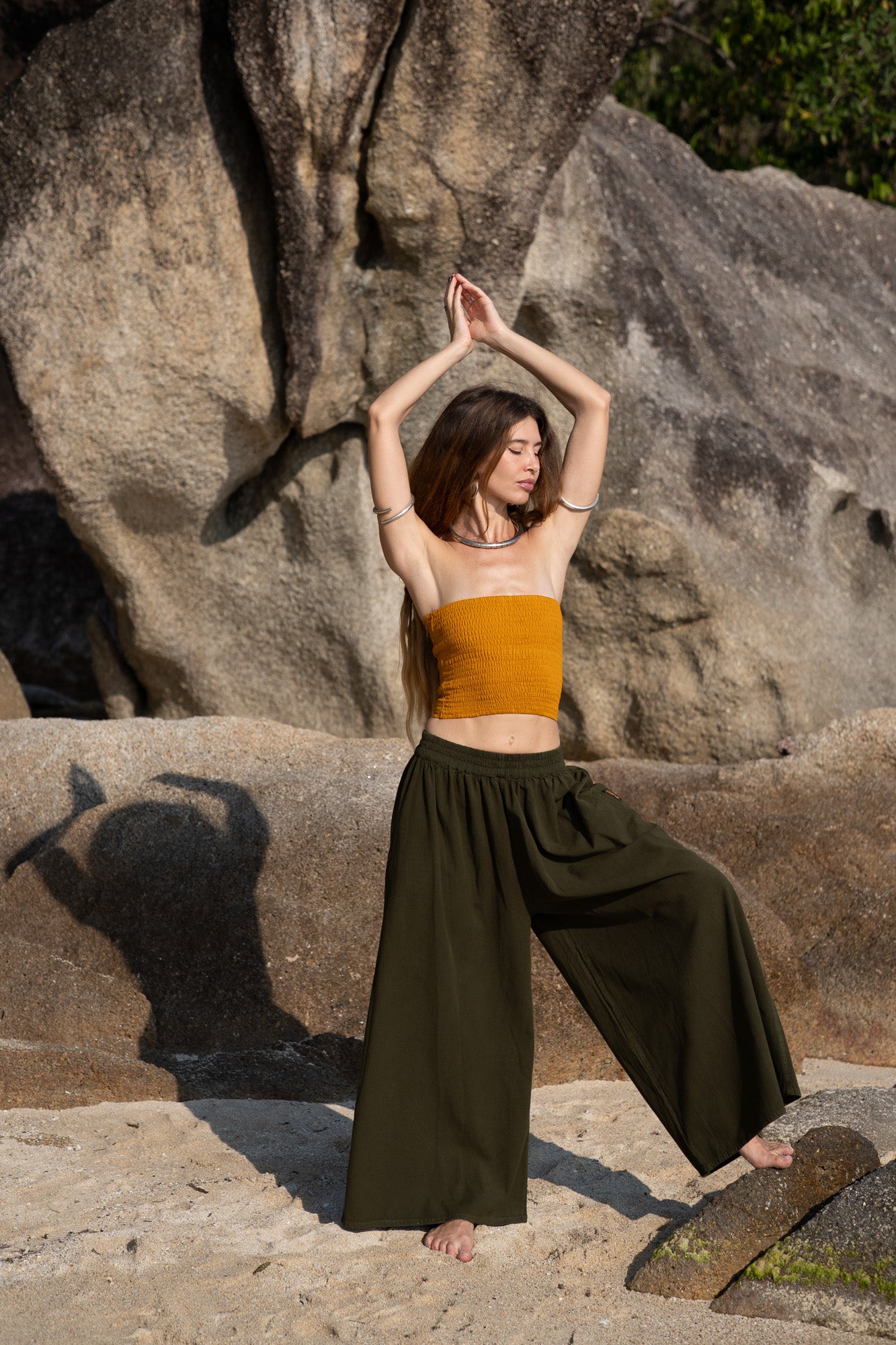Wide Leg Palazzo Trousers | Plain Boho Festival Trousers | Various Colours