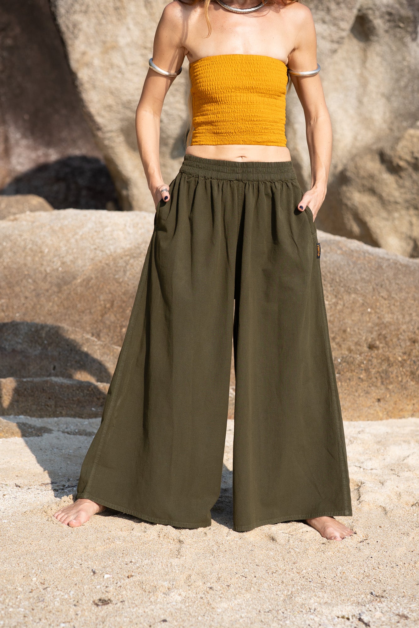 Wide Leg Palazzo Trousers | Plain Boho Festival Trousers | Various Colours