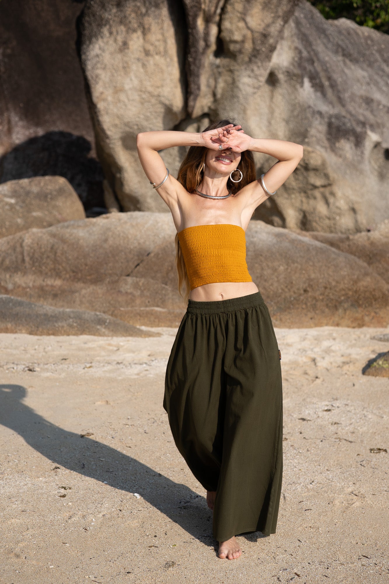 Wide Leg Palazzo Trousers | Plain Boho Festival Trousers | Various Colours