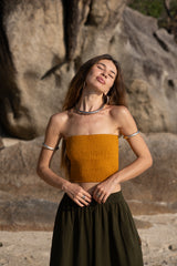 Crinkle Cotton Stretchy Tube Top - Various Colours