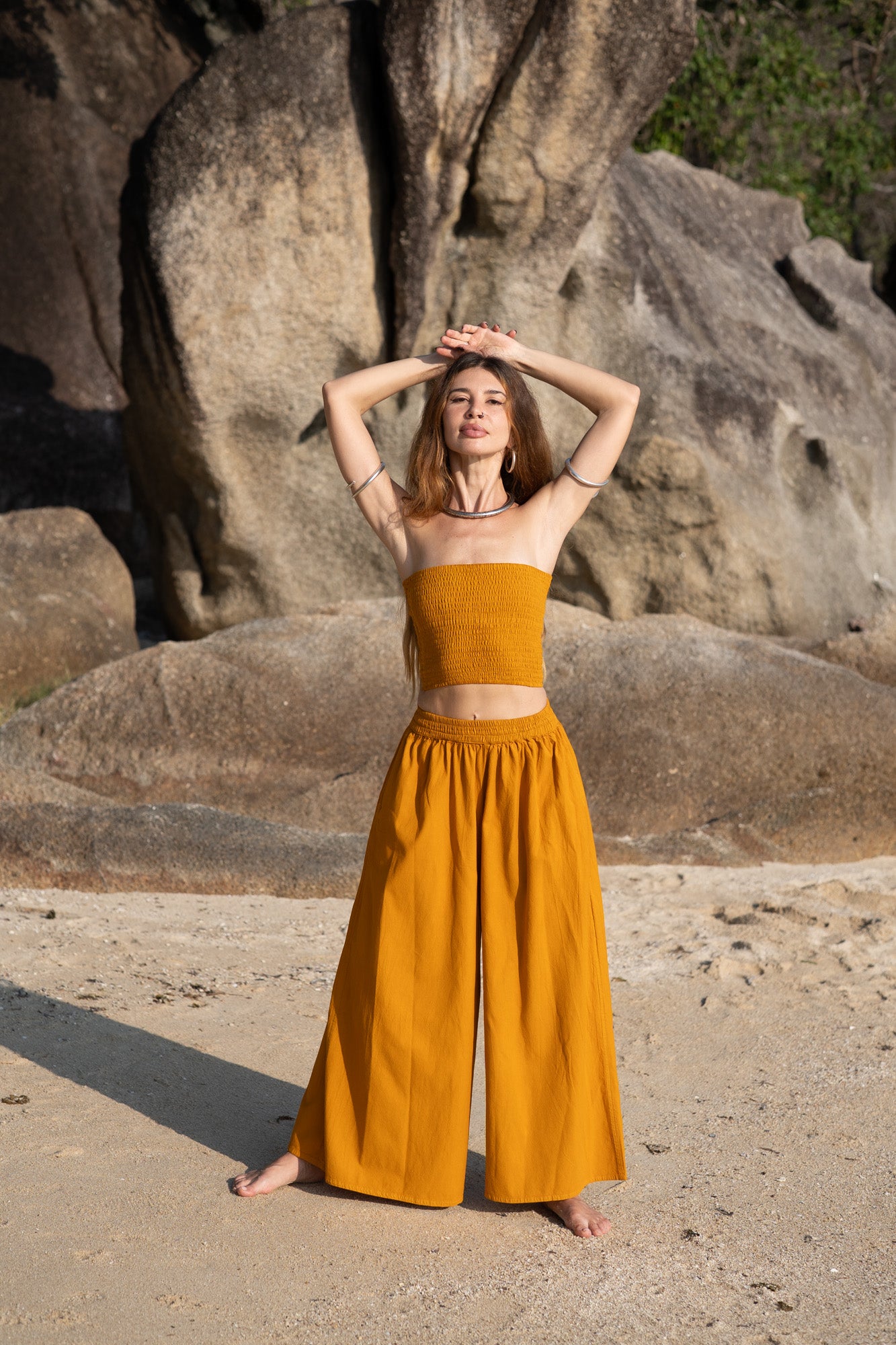 Wide Leg Palazzo Trousers | Plain Boho Festival Trousers | Various Colours