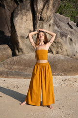 Wide Leg Palazzo Trousers | Plain Boho Festival Trousers | Various Colours