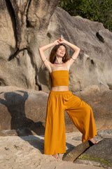Wide Leg Palazzo Trousers | Plain Boho Festival Trousers | Various Colours