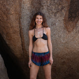 Blue Tie Dye Boho Shorts | Festival Summer Wear