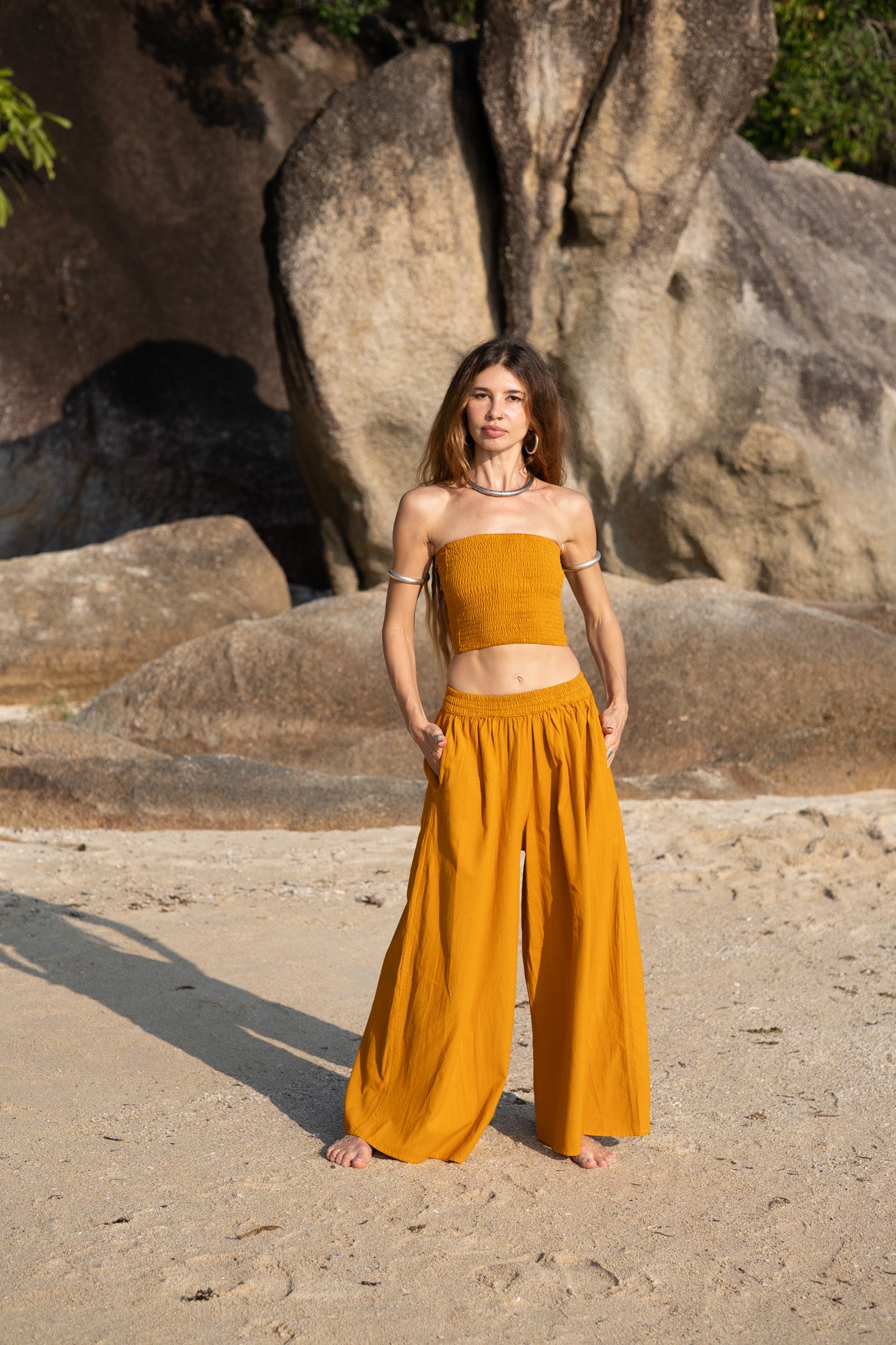 Wide Leg Palazzo Trousers | Plain Boho Festival Trousers | Various Colours