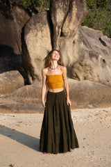 Tiered Cotton Boho Maxi Skirt | Various Colours