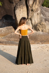 Tiered Cotton Boho Maxi Skirt | Various Colours