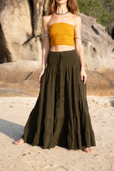 Crinkle Cotton Stretchy Tube Top - Various Colours