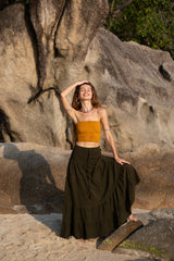 Tiered Cotton Boho Maxi Skirt | Various Colours