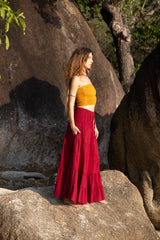 Tiered Cotton Boho Maxi Skirt | Various Colours