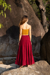 Tiered Cotton Boho Maxi Skirt | Various Colours