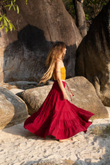 Tiered Cotton Boho Maxi Skirt | Various Colours