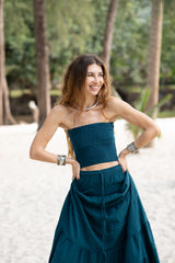 Crinkle Cotton Stretchy Tube Top - Various Colours
