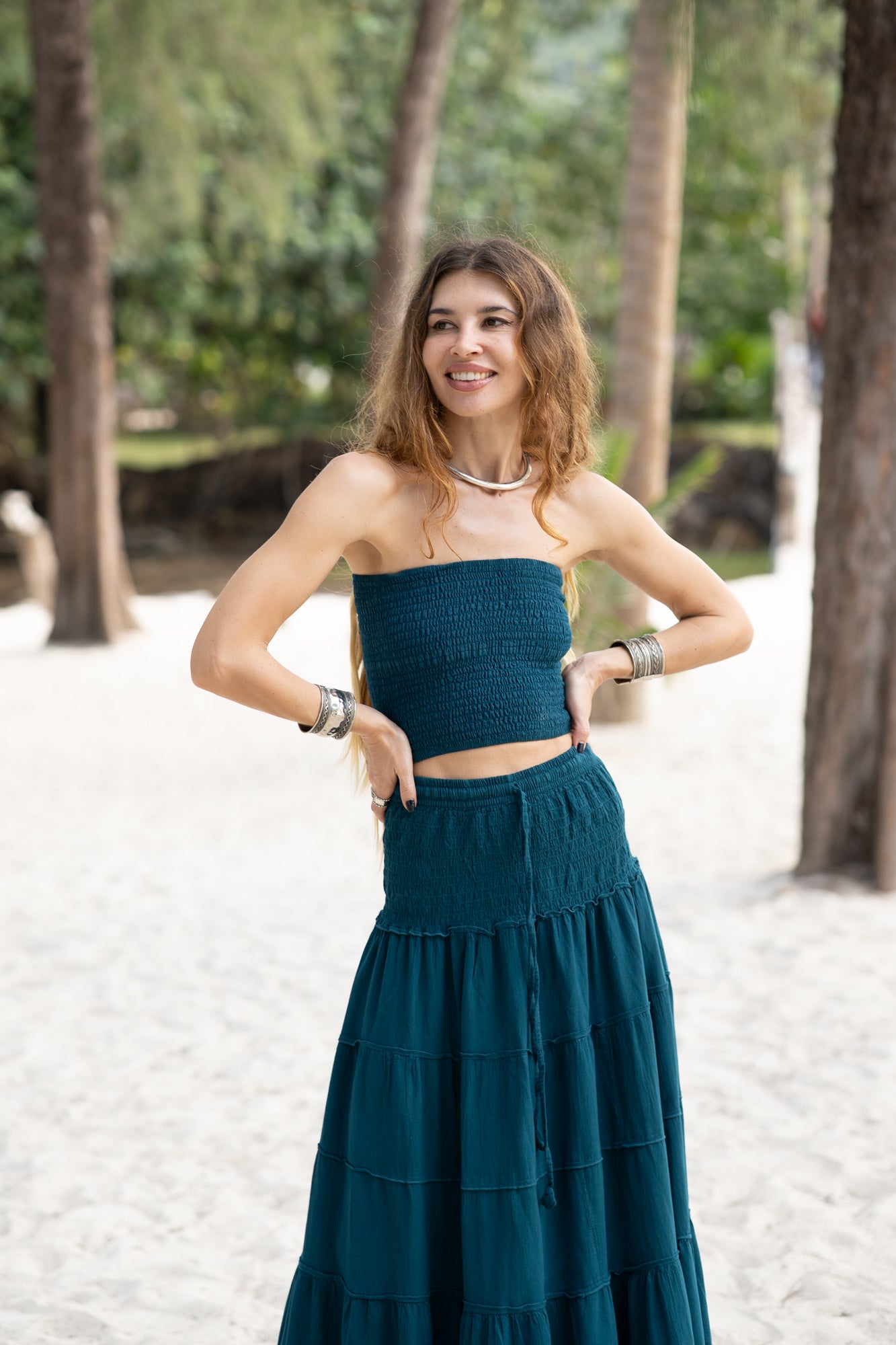 Crinkle Cotton Stretchy Tube Top - Various Colours