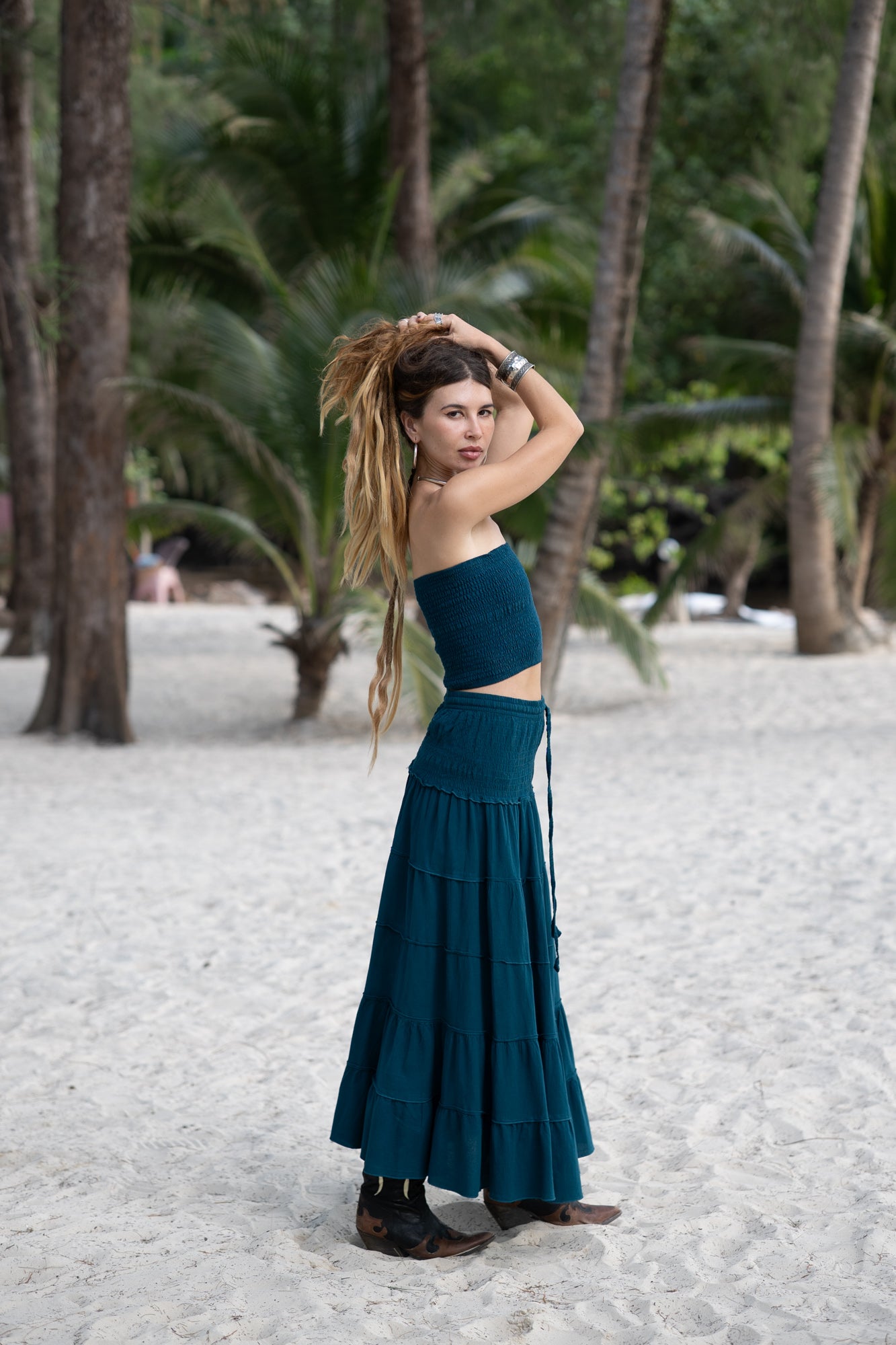 Tiered Cotton Boho Maxi Skirt | Various Colours