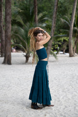 Tiered Cotton Boho Maxi Skirt | Various Colours