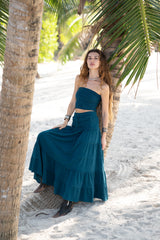 Tiered Cotton Boho Maxi Skirt | Various Colours