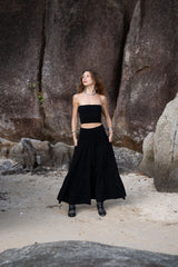 Tiered Cotton Boho Maxi Skirt | Various Colours