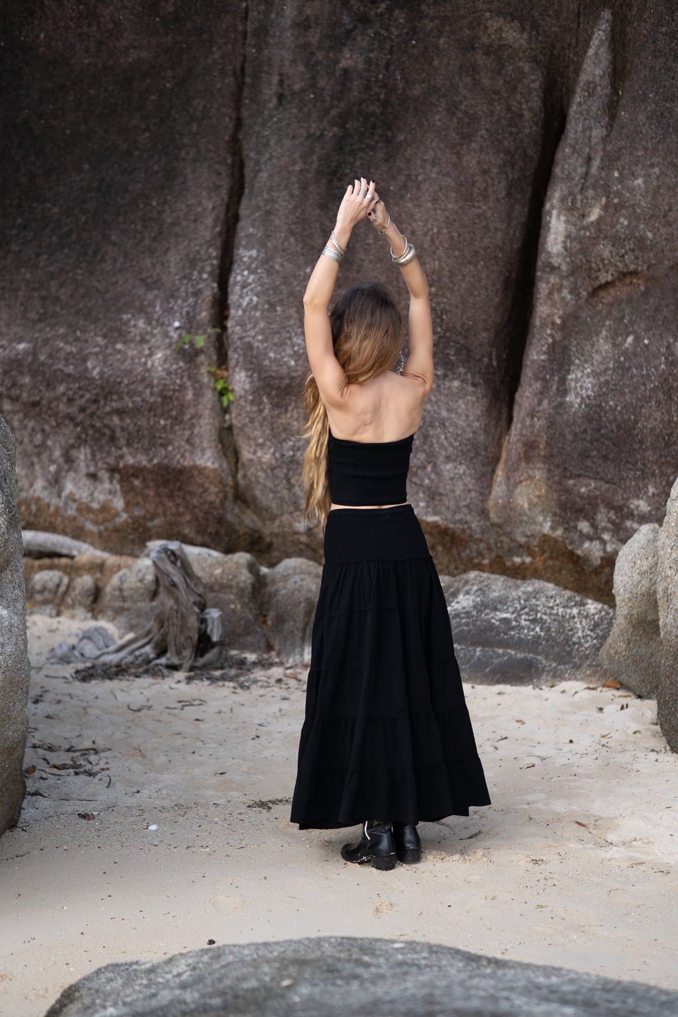 Tiered Cotton Boho Maxi Skirt | Various Colours