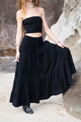 Tiered Cotton Boho Maxi Skirt | Various Colours