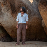 Hemp & Cotton Baggy Summer Trousers - Various Colours
