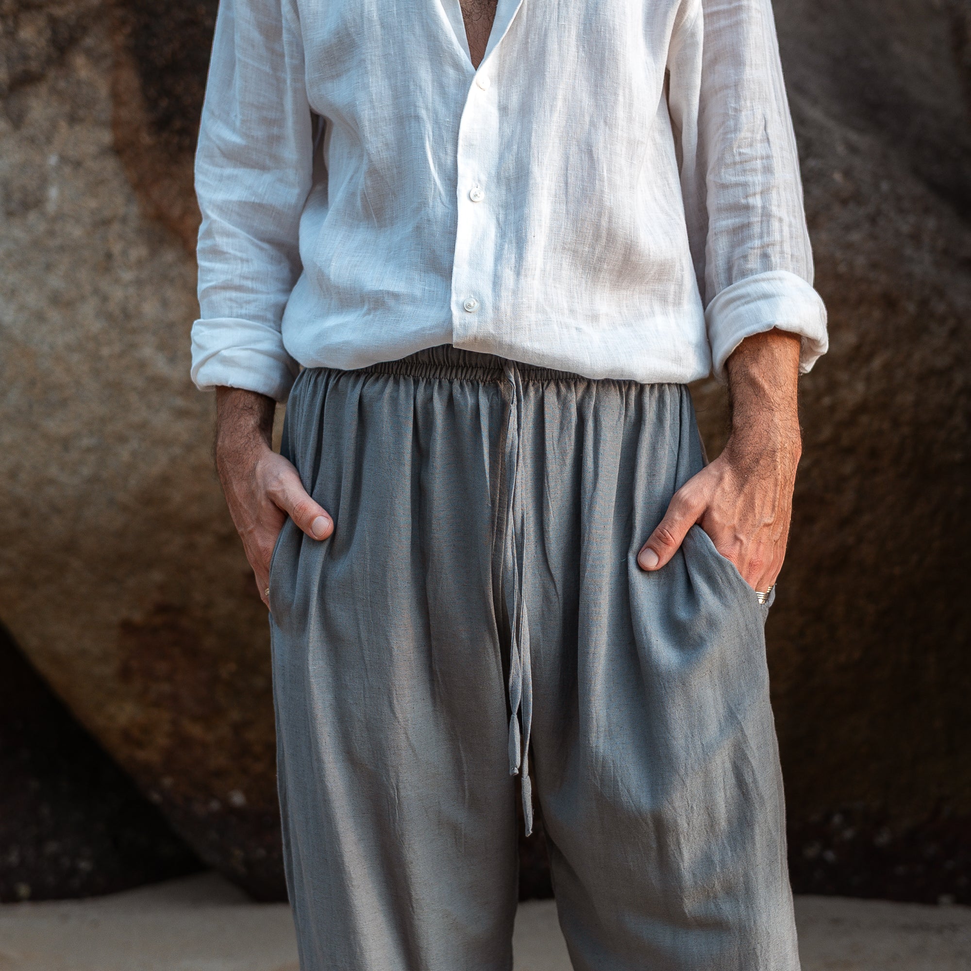 Hemp & Cotton Baggy Summer Trousers - Various Colours