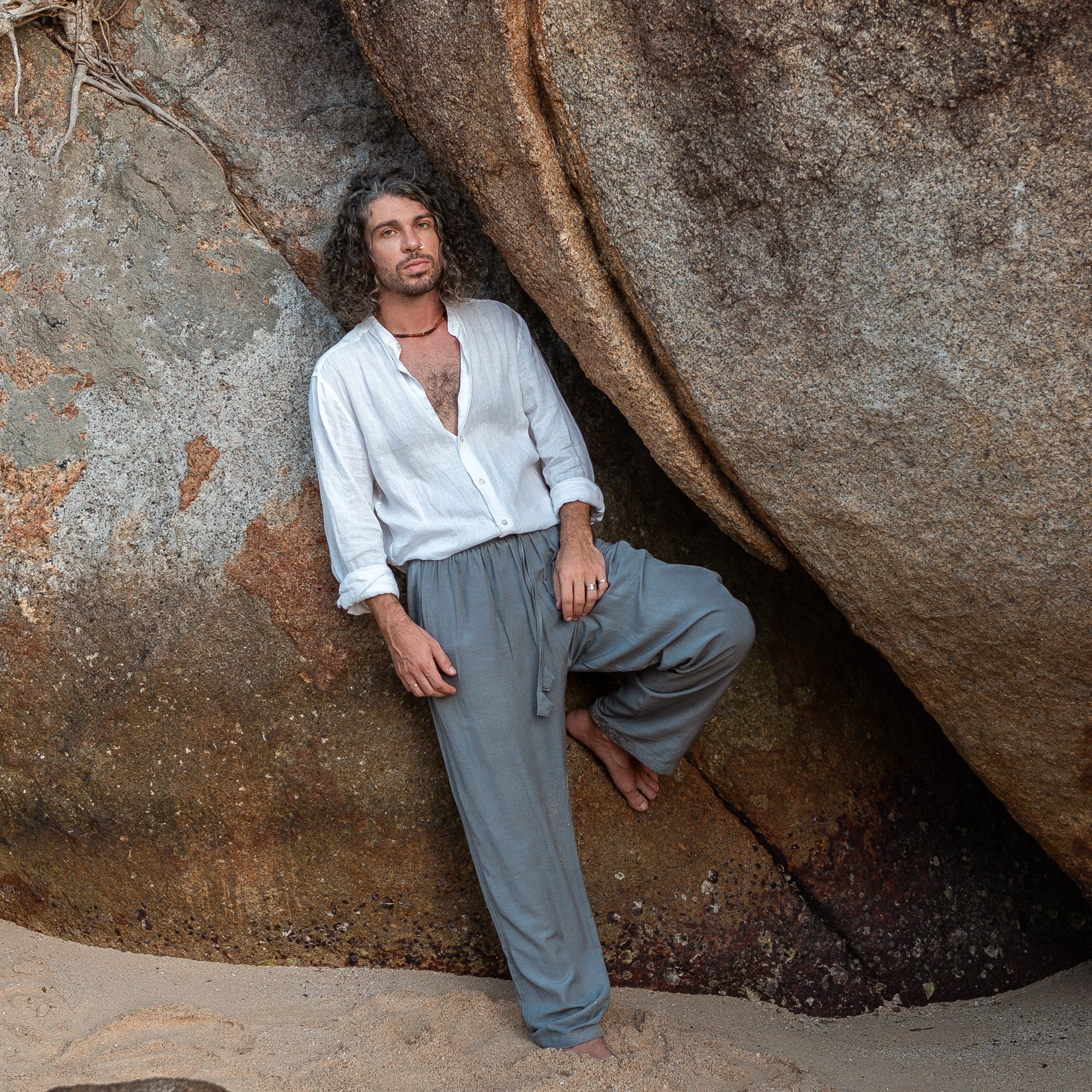 Hemp & Cotton Baggy Summer Trousers - Various Colours