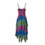 Tie Dye Fairy Pixie Hem Dress – Boho Festival Corset Dress