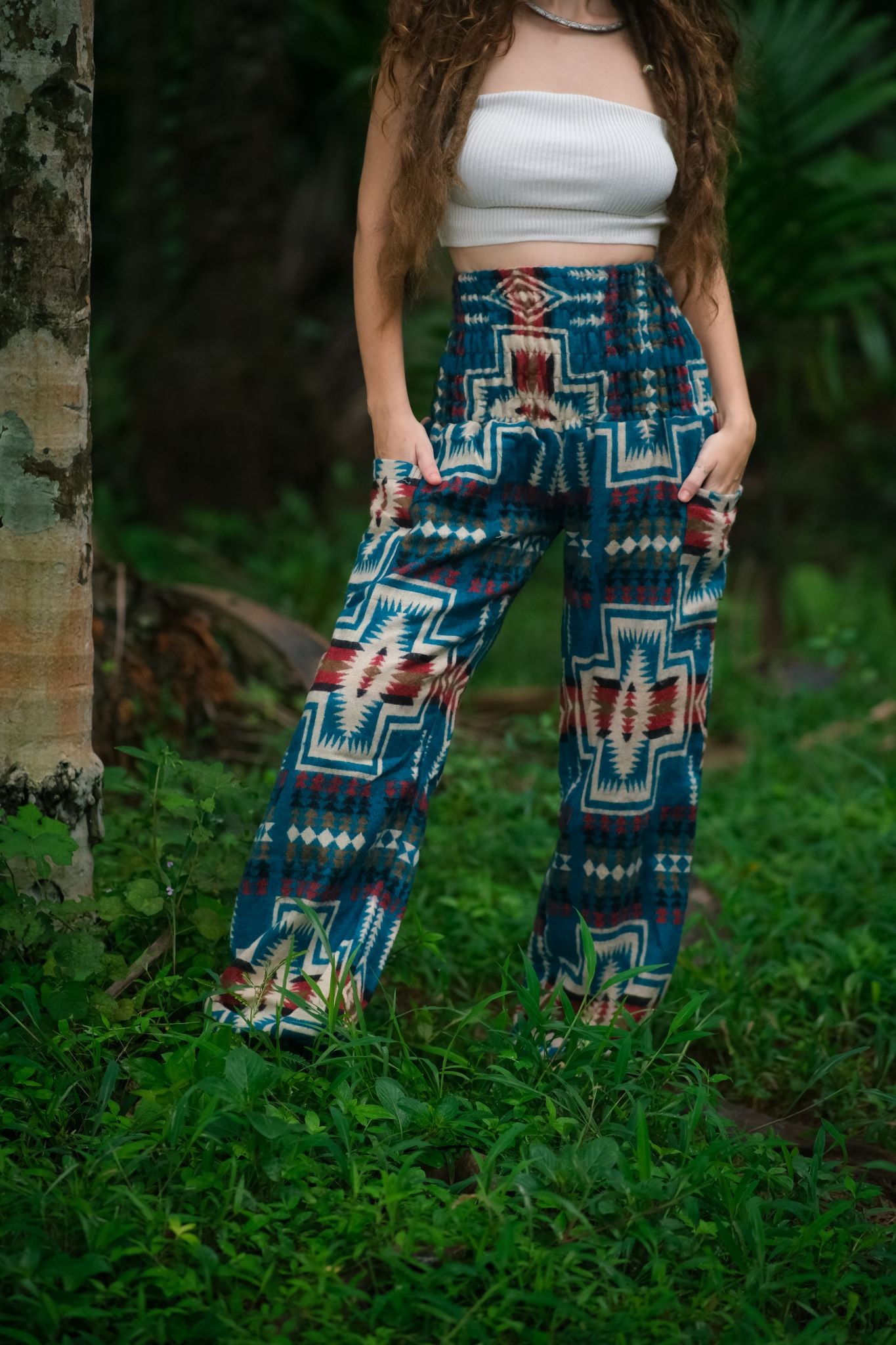 Warm Blanket Trousers - Aztec - Turquoise