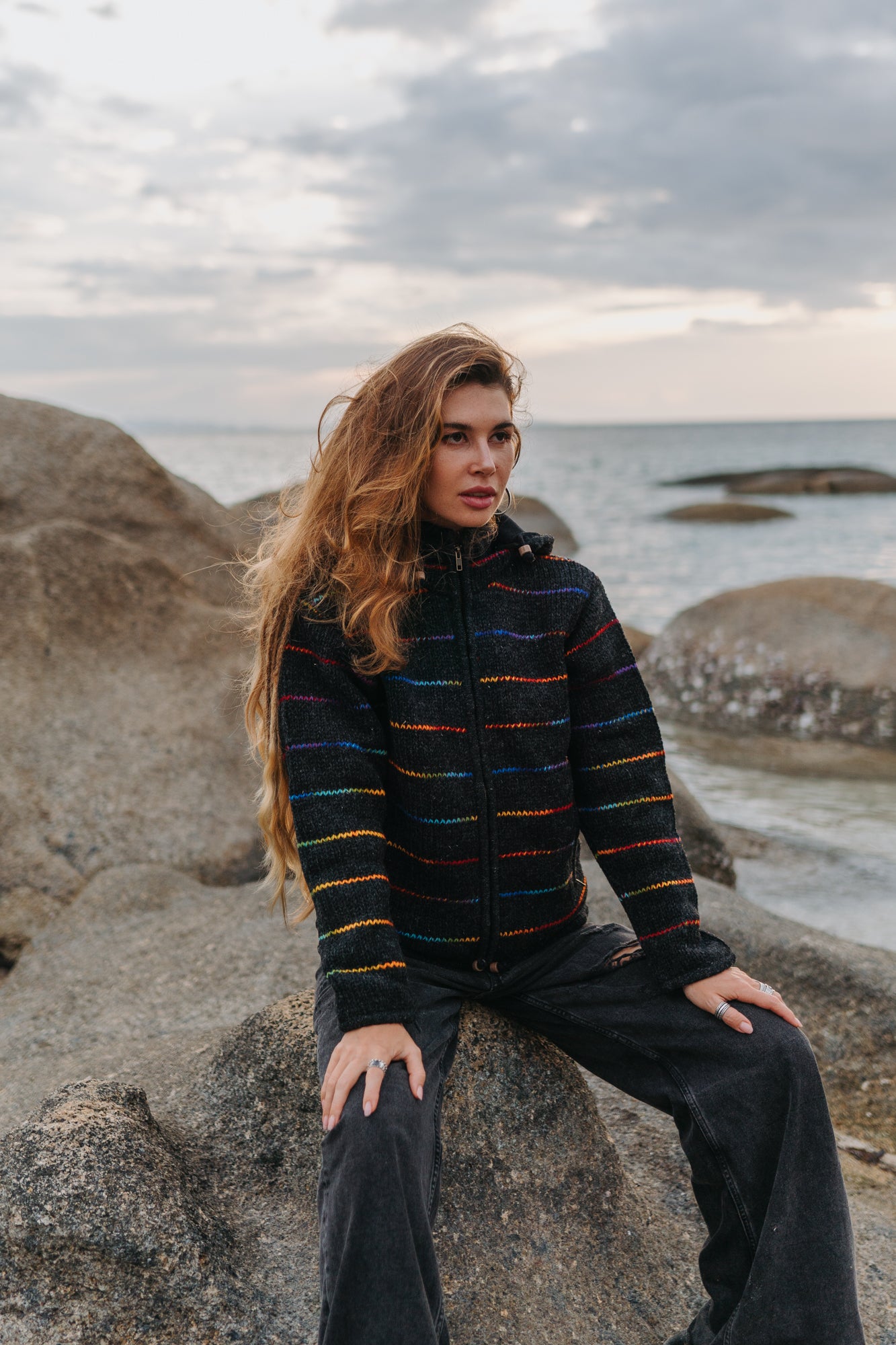 Wool Jacket - Pinstripe Rainbow