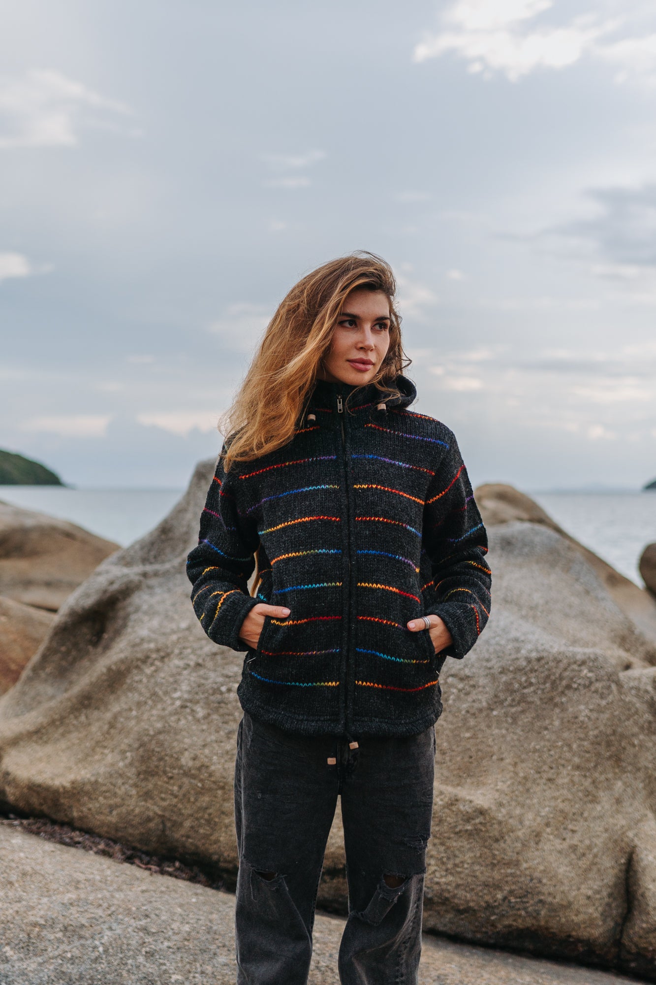 Wool Jacket - Pinstripe Rainbow