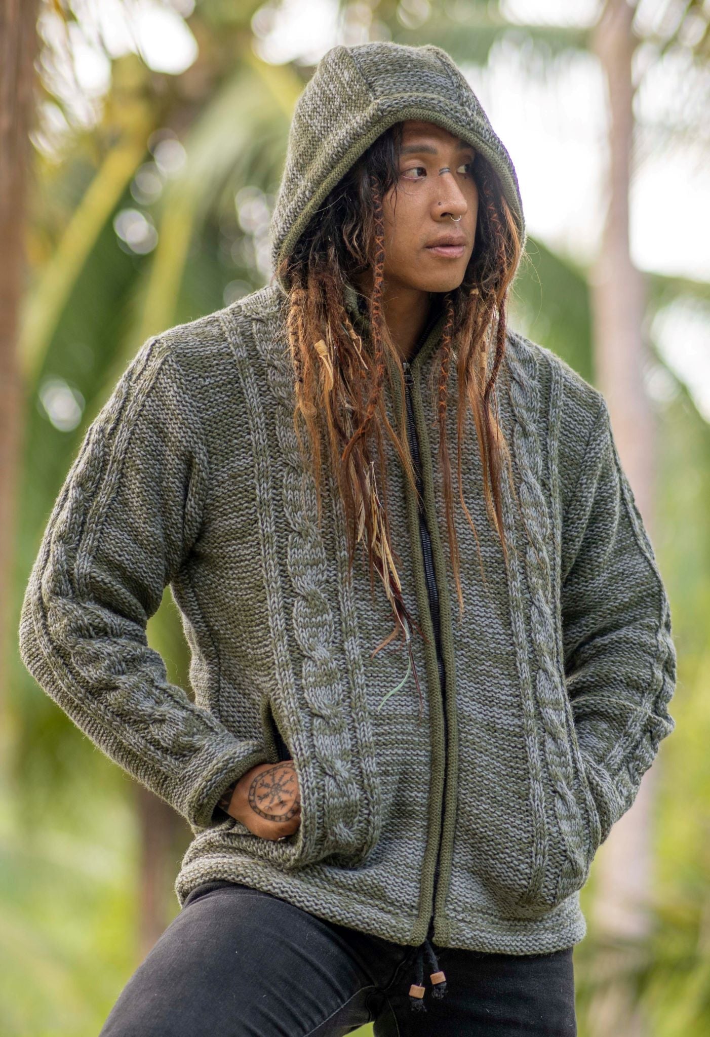 Winter Dress Hoodie Mens Winter Wear Hoodie Wool Sweater Hooded