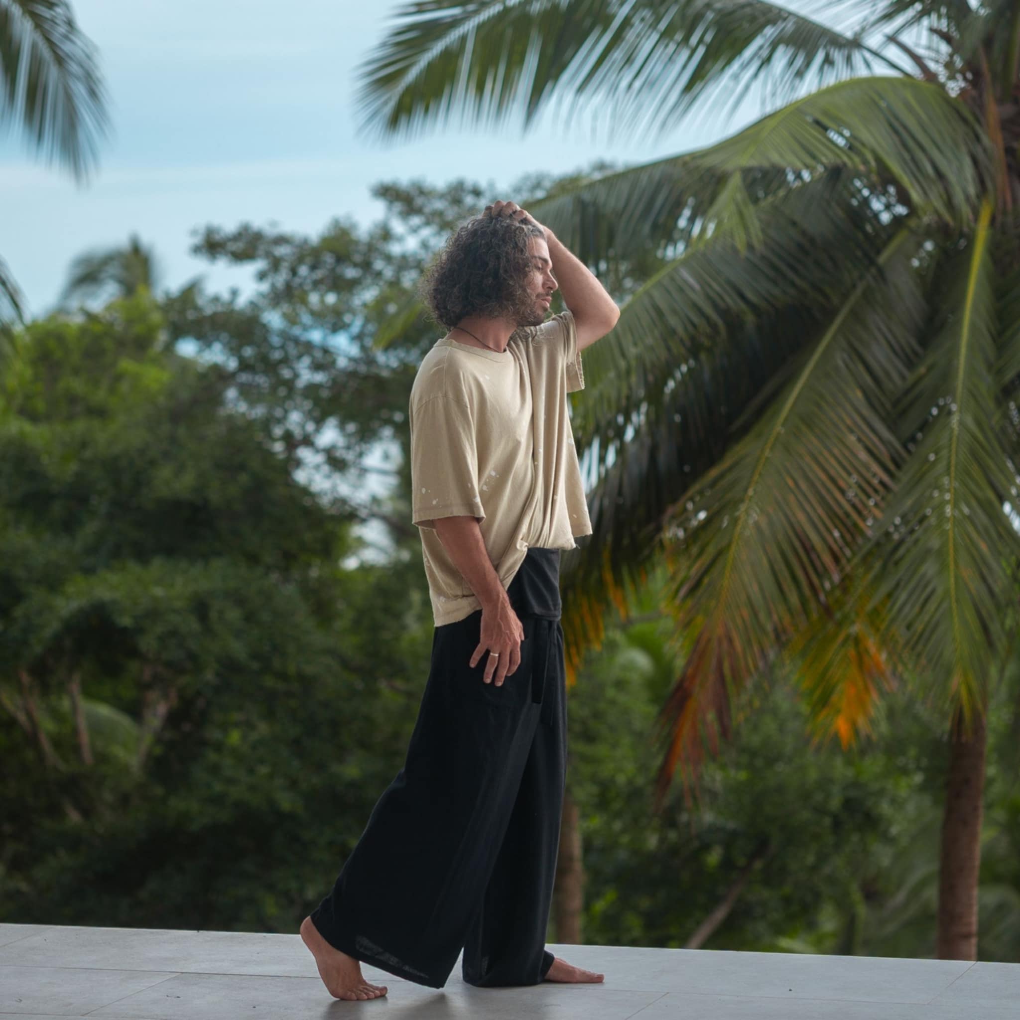 Black Hemp Cotton Thai Fisherman Pants – Tall Boho Yoga Trousers