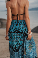 Harem Pants - Paisley - Black/Turquoise