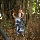 Black & White Mandala Harem Pants – Lightweight Rayon Yoga Trousers | Boho Festival & Hippie Style