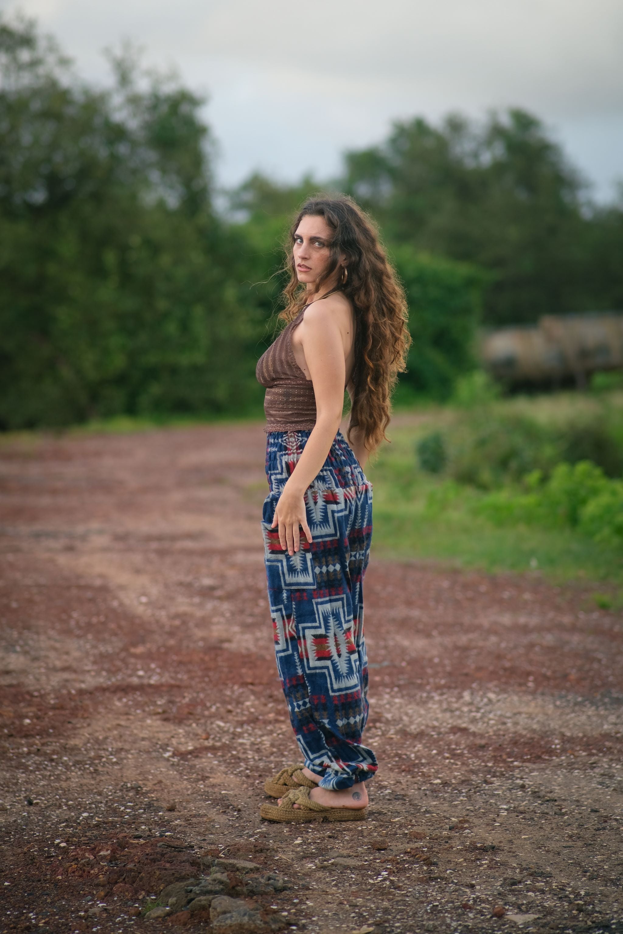 Warm Blanket Trousers - Aztec - Blue