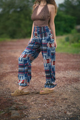 Warm Blanket Trousers - Aztec - Blue