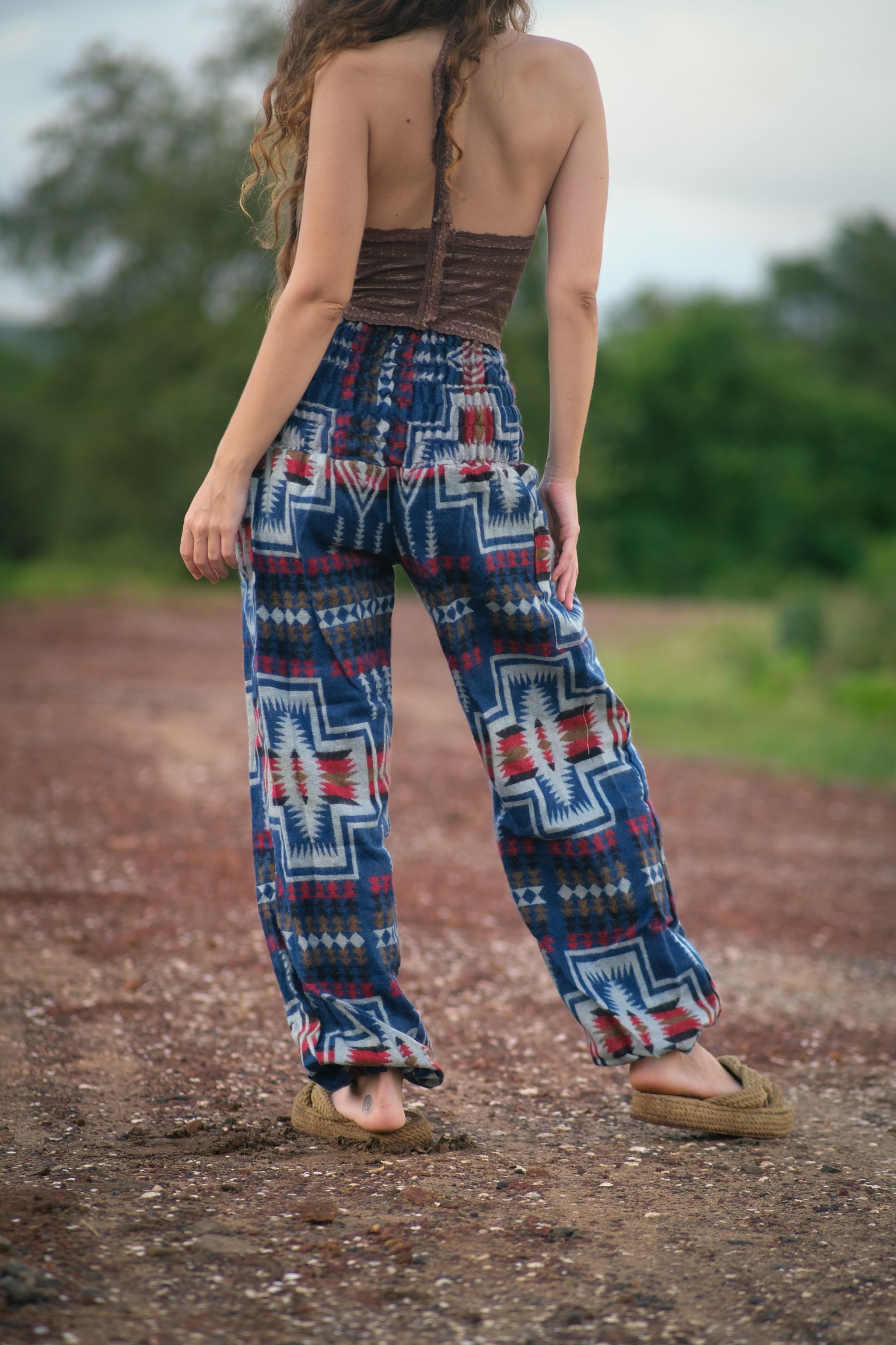 Warm Blanket Trousers - Aztec - Blue