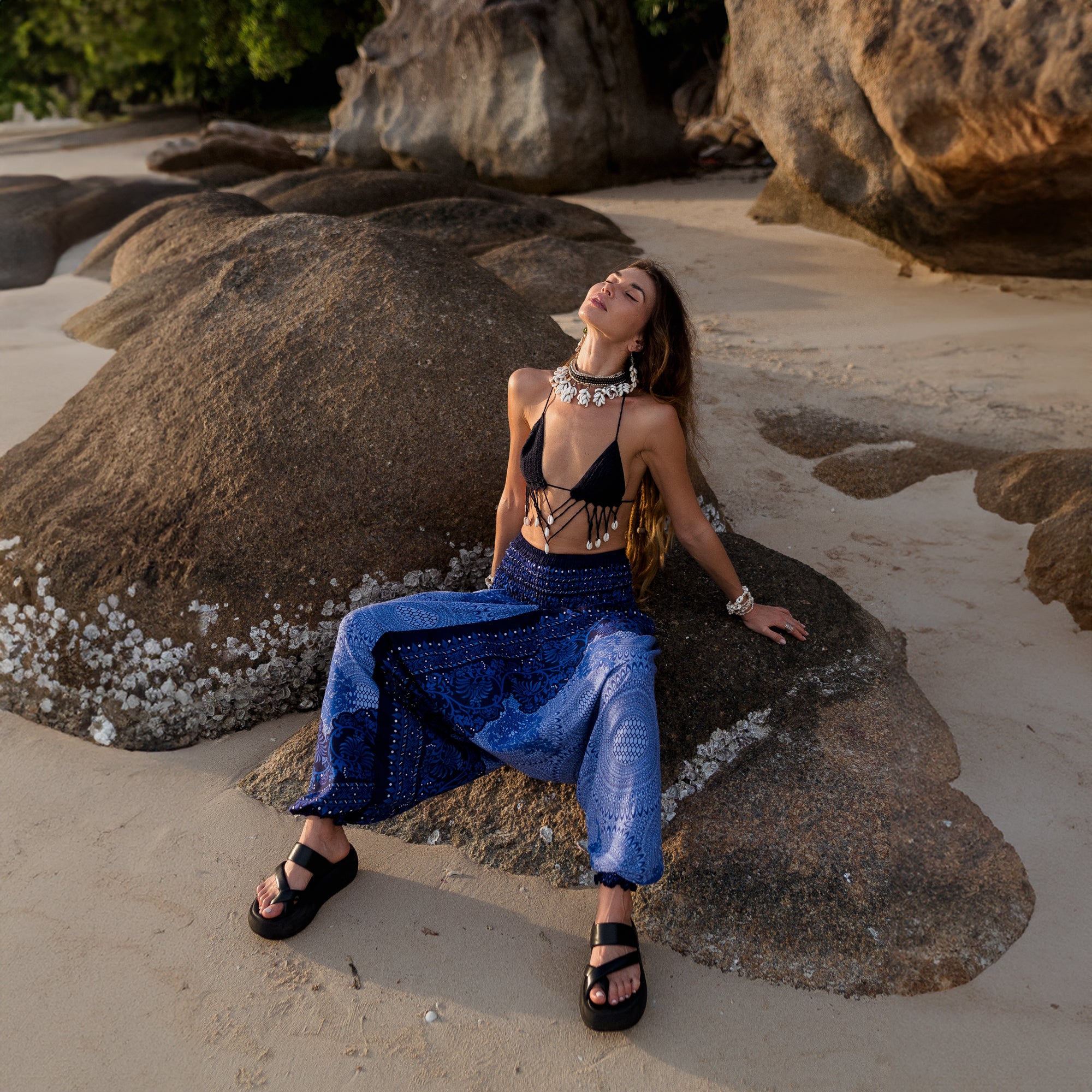 Harem Pants - Cute Mandala - Blue